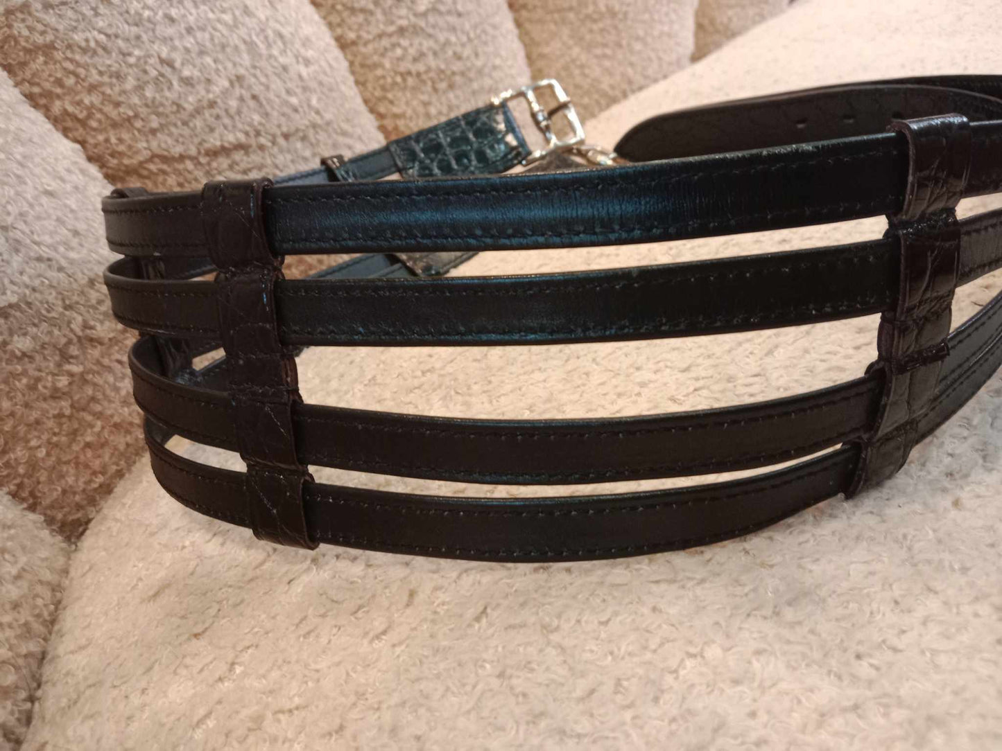 Hermes Noir Touch Alligator Double Etrievier Belt