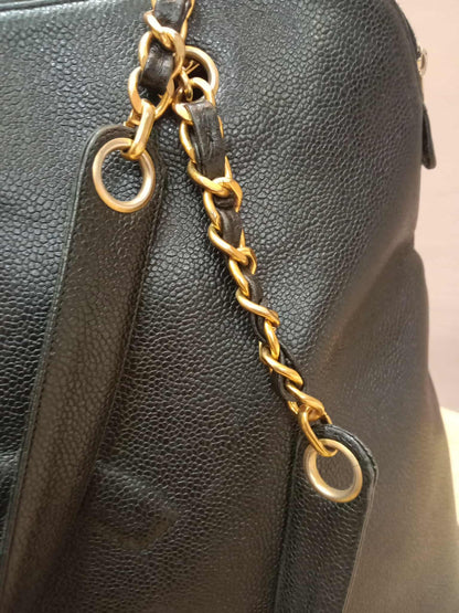 Chanel Timeless CC Shopper Tote Bag Caviar Black Series 3