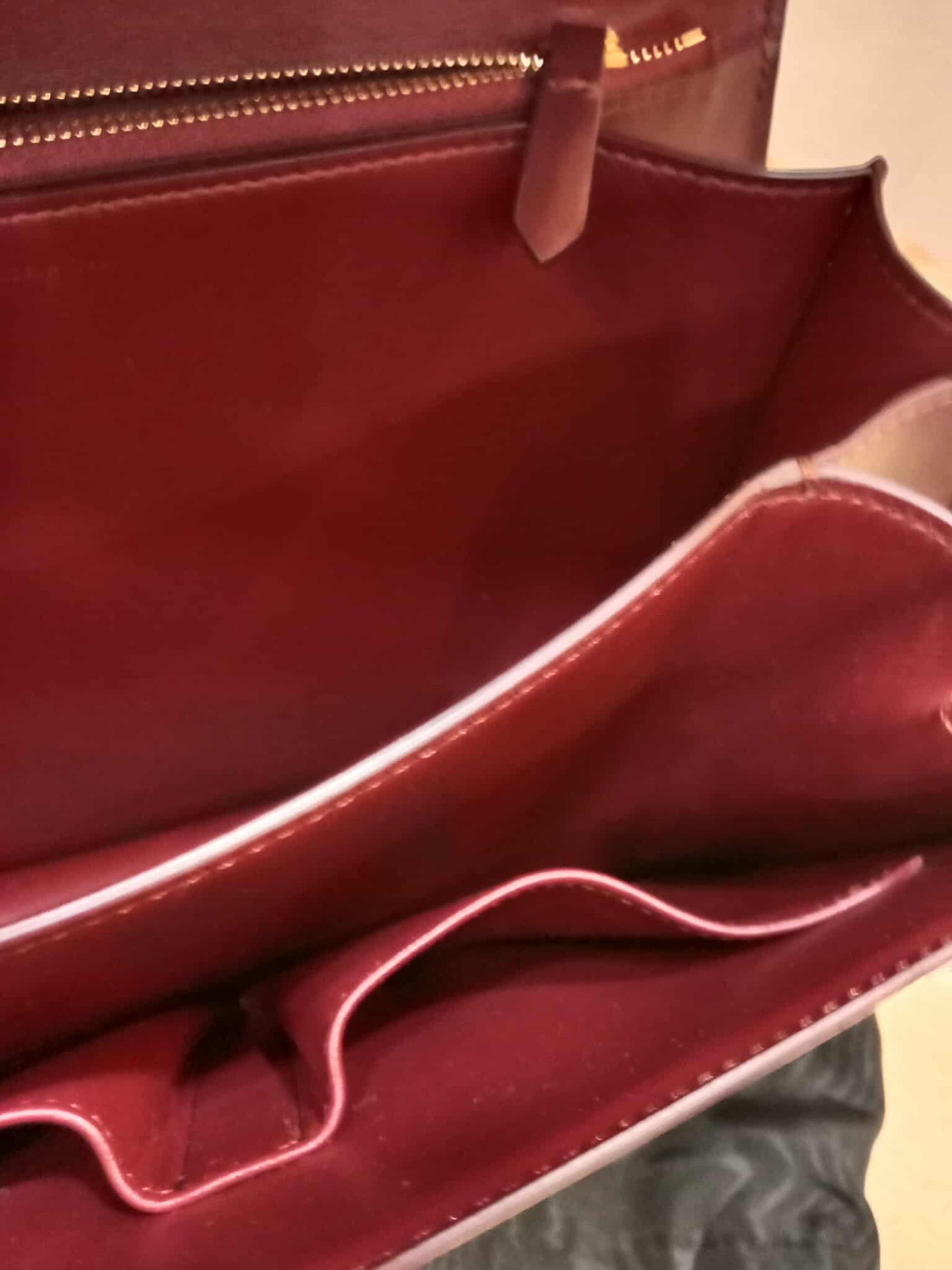 Celine Medium Classic Box Bag In Burgundy Calfskin Leather