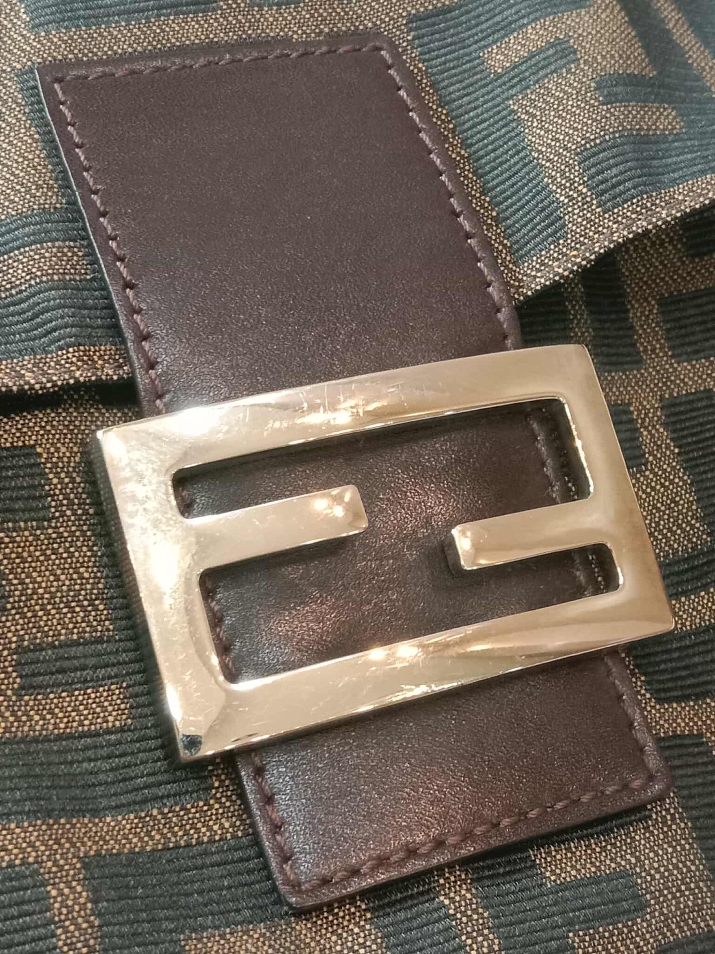 Fendi Zucca Baguette Brown Bag