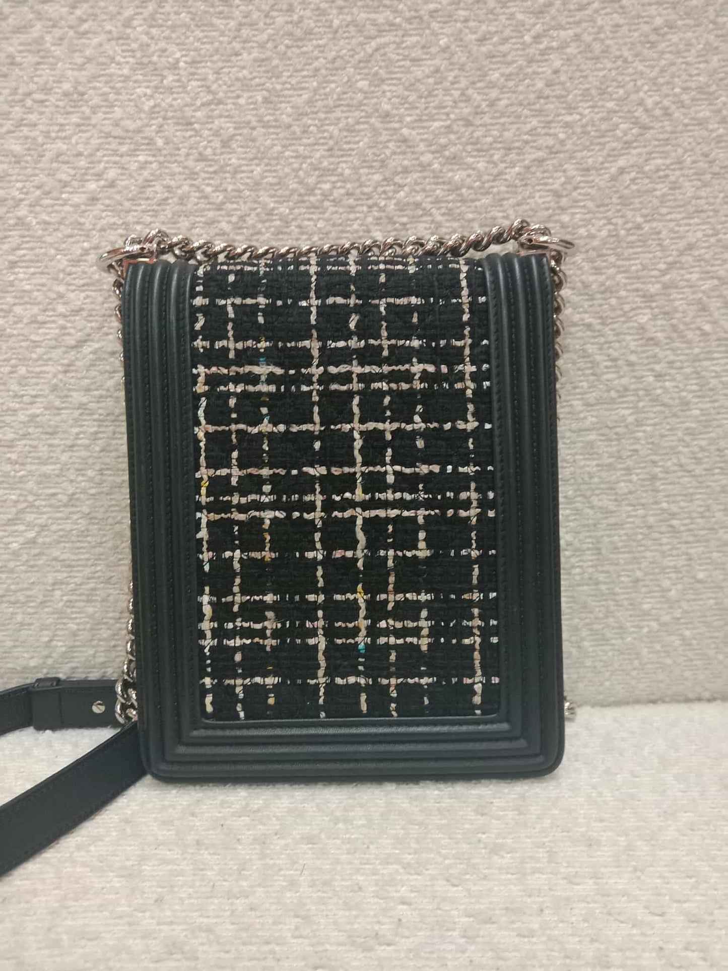 Chanel North South Boy Flap Bag Tweed/Lambskin Series 27