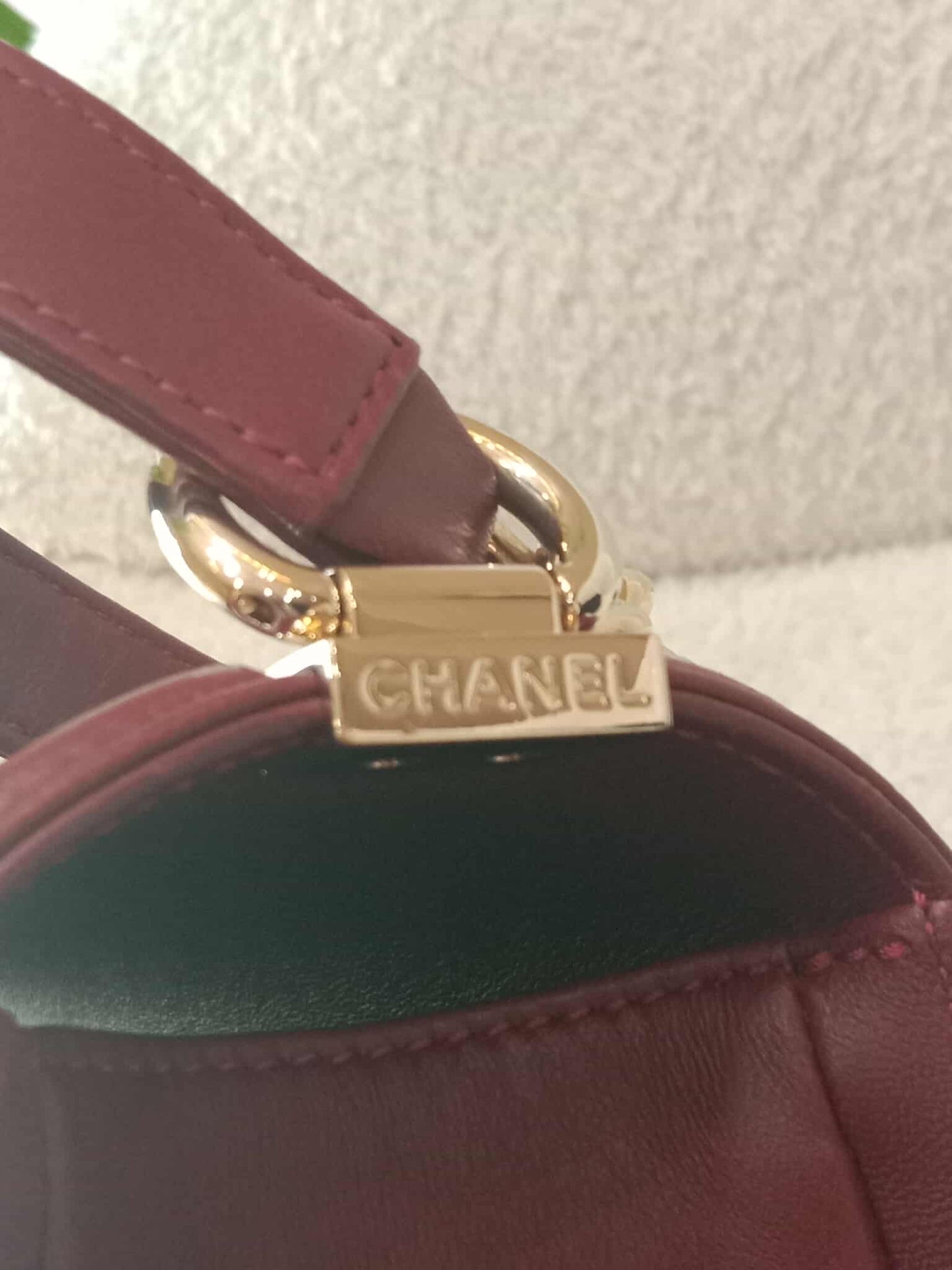 Chanel Boy Flap New Medium Burgundy Lambskin Series 22