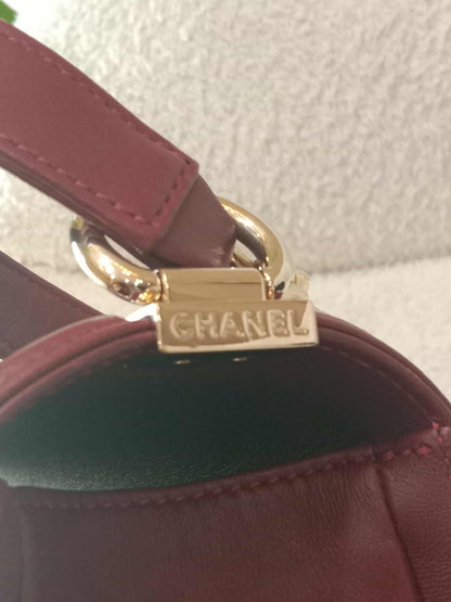 Chanel Boy Flap New Medium Burgundy Lambskin Series 22