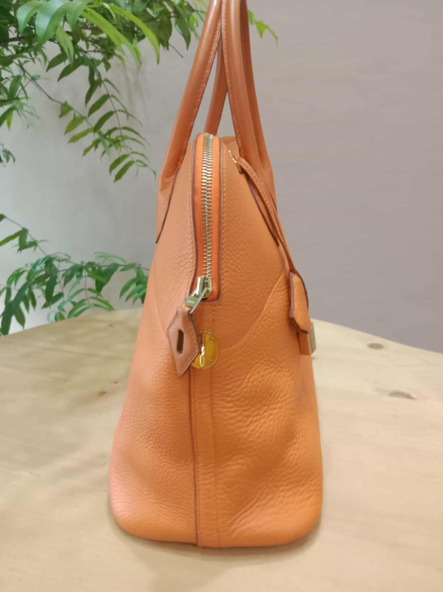 Hermes Bolide 35 Poppy Orange Clemence Stamp F Square (2002)