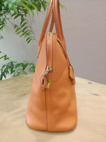 Hermes Bolide 35 Poppy Orange Clemence Stamp F Square (2002)