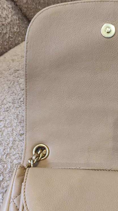 Chanel Messenger Flap Bag Lambskin Beige Series 27 Fullset