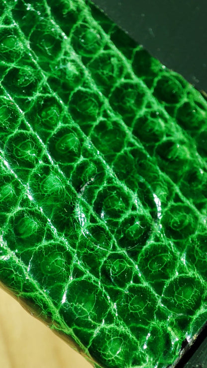 Hermes Lizard Green Vintage Bag Stamp O Circle 1985