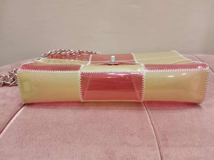 Chanel PVC Patchwork Stitched Flap Bag Beige/Pink Series 5