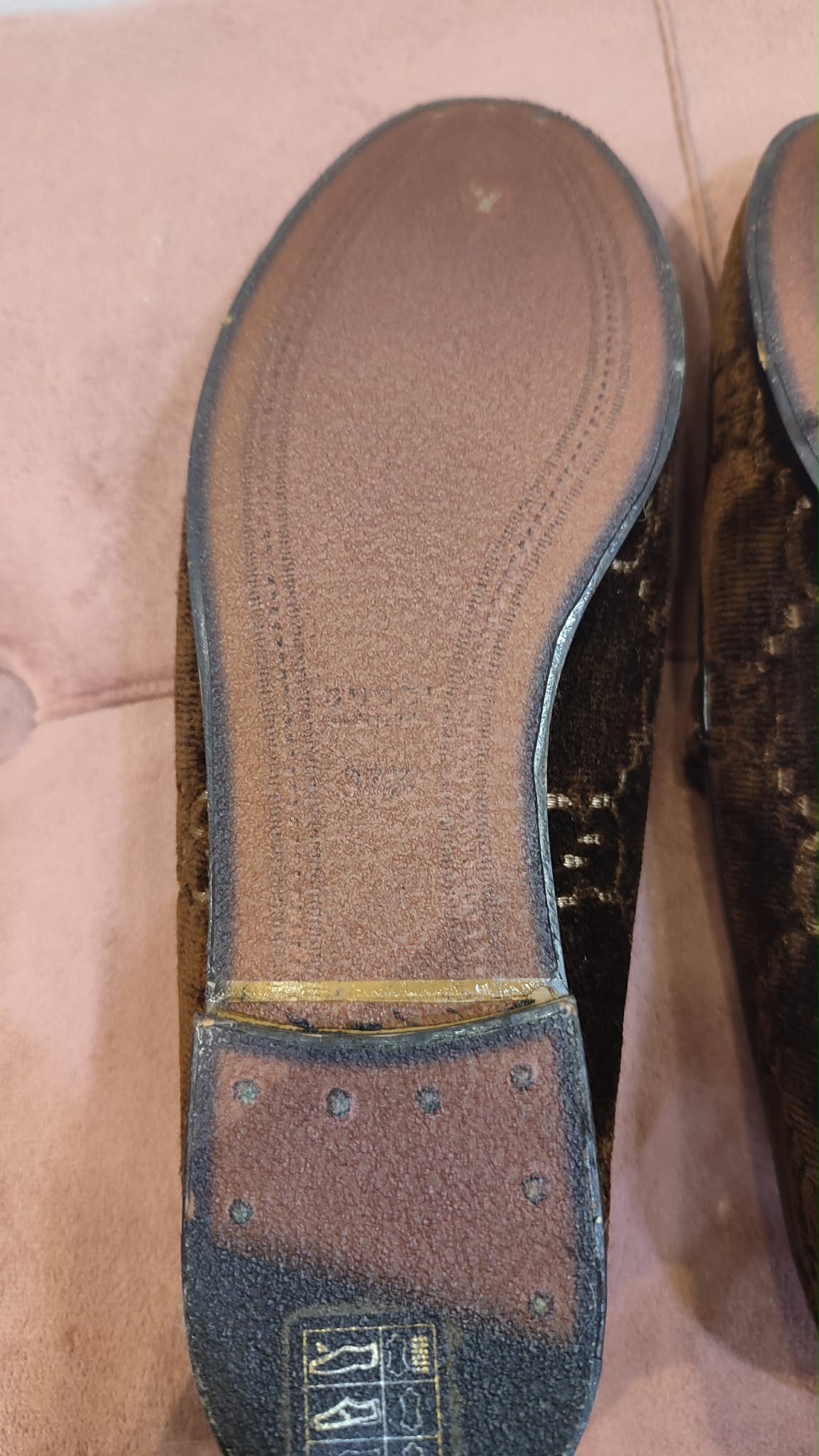 Gucci Loafer Velvet Brown Size 37 1/2