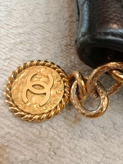 Chanel Medallion Black Caviar Series 7