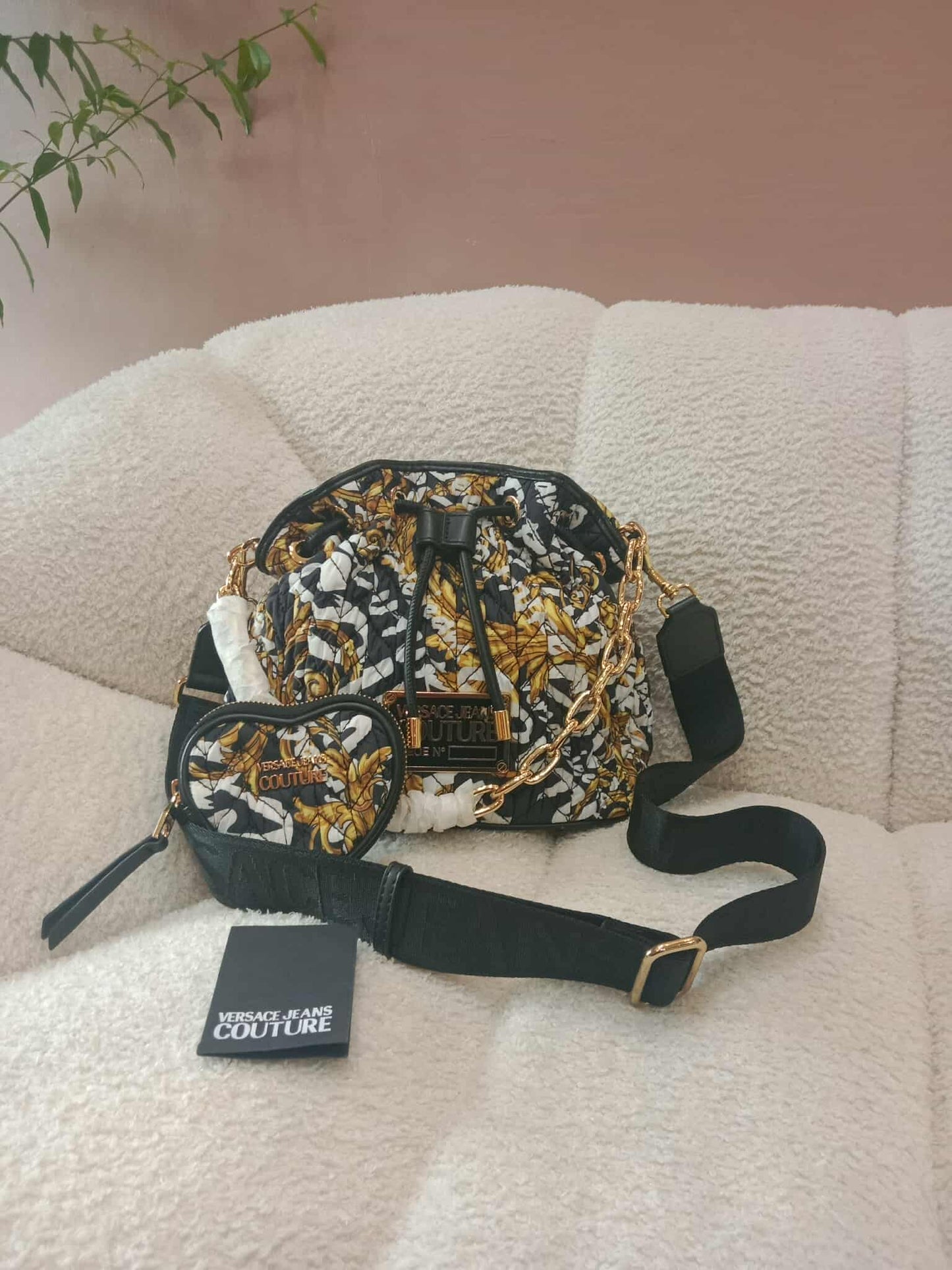 Versace Jeans Couture Crunchy Bucket Bag Baroque Print