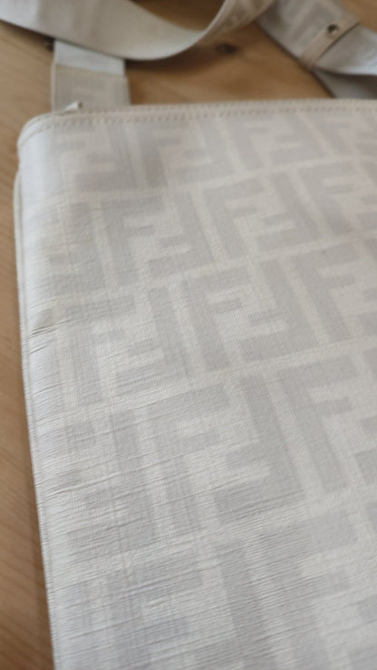 Fendi Zucca White Coated Canvas Bag