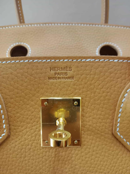 Hermes Birkin 30 Sellier Vache Naturelle Sable Grainee Stamp K 2025