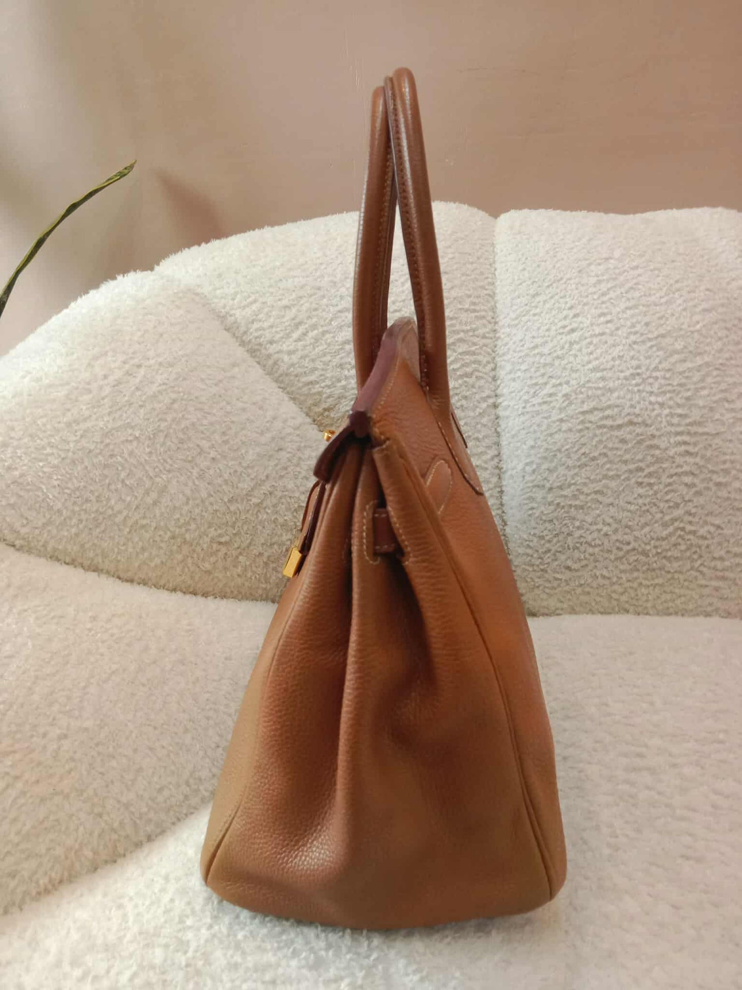 Hermes Birkin 30 Gold on Gold Clemence Stamp E Square 2001