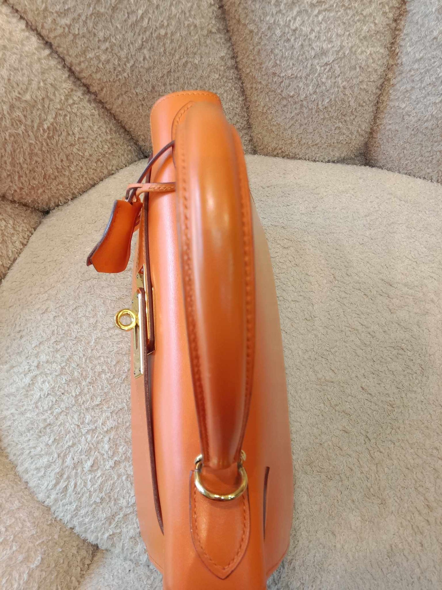 Hermes Kelly 28 Boxcalf Poppy Orange Stamp F Square