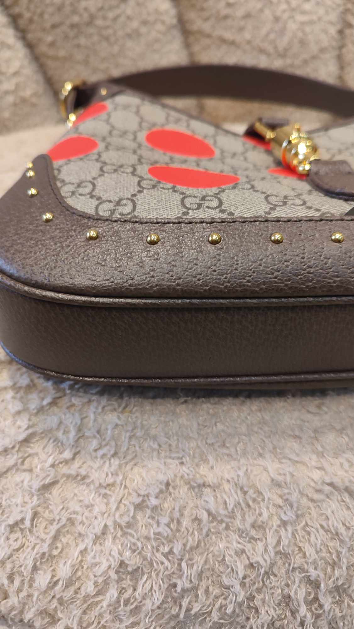 Gucci Jackie 1961 GG Supreme Studded Brown