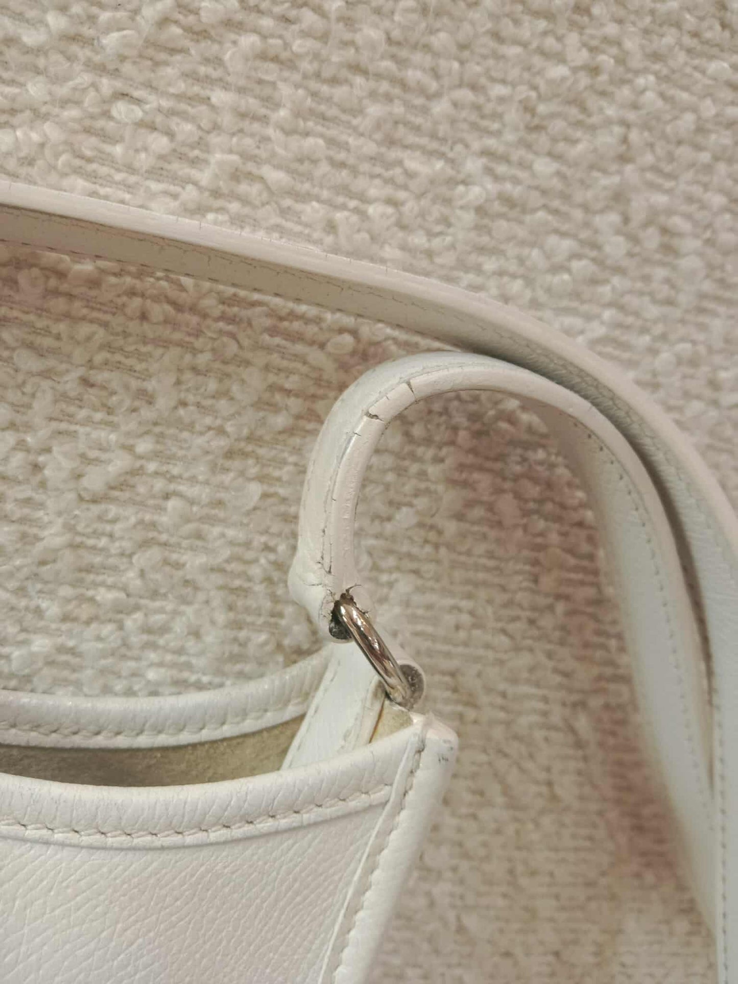 Hermes Evelyne TPM White Clemence Stamp O Square 2011