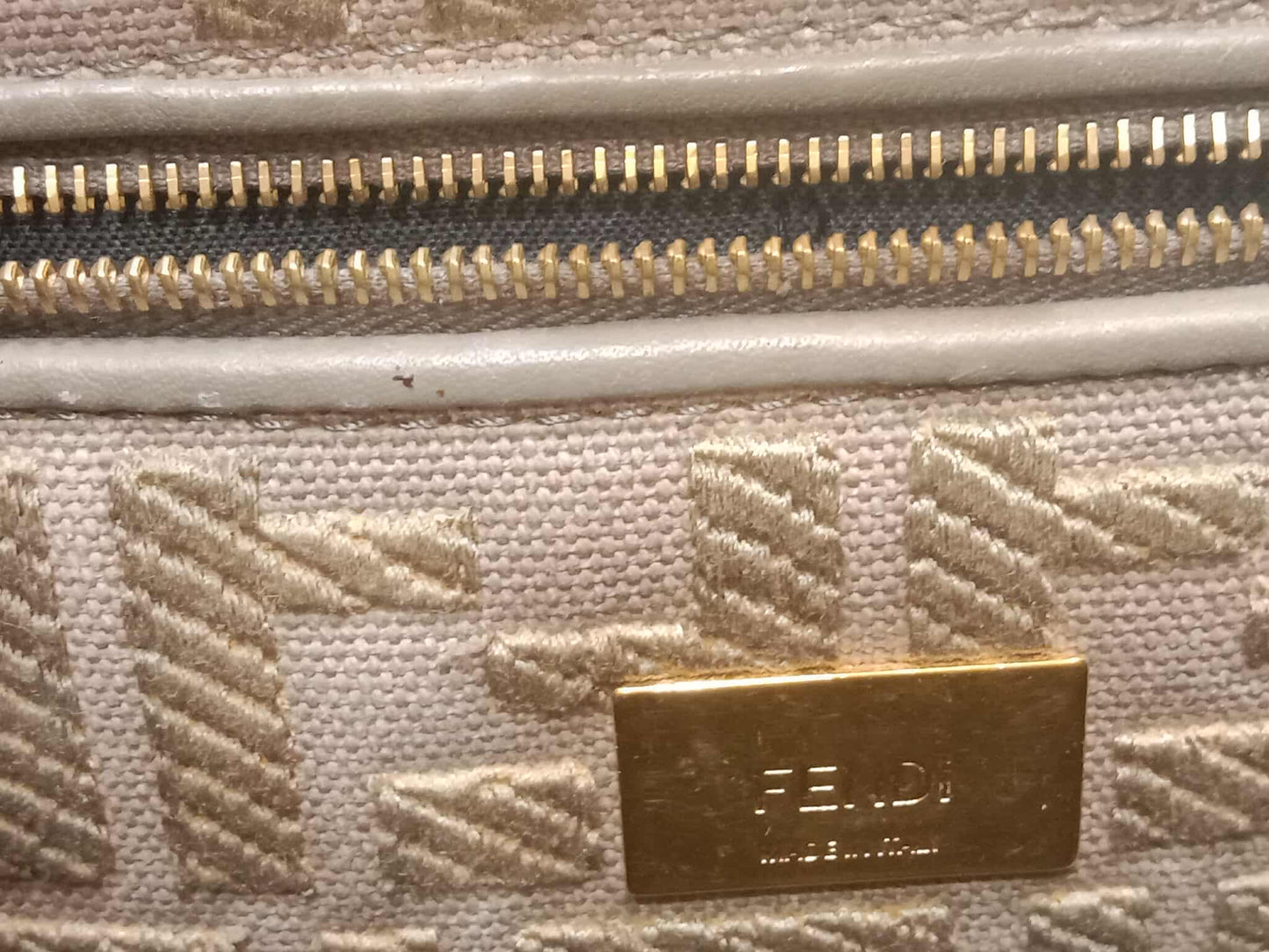 Fendi Peekaboo Grey Leather Mini