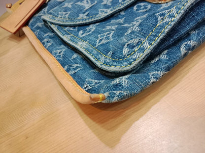 Louis Vuitton Monogram Denim Sac Plat Blue