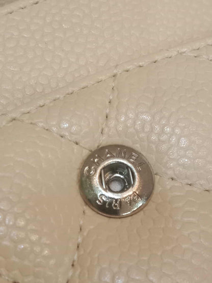 Chanel Classic Double Flap Medium Beige Caviar Series 14