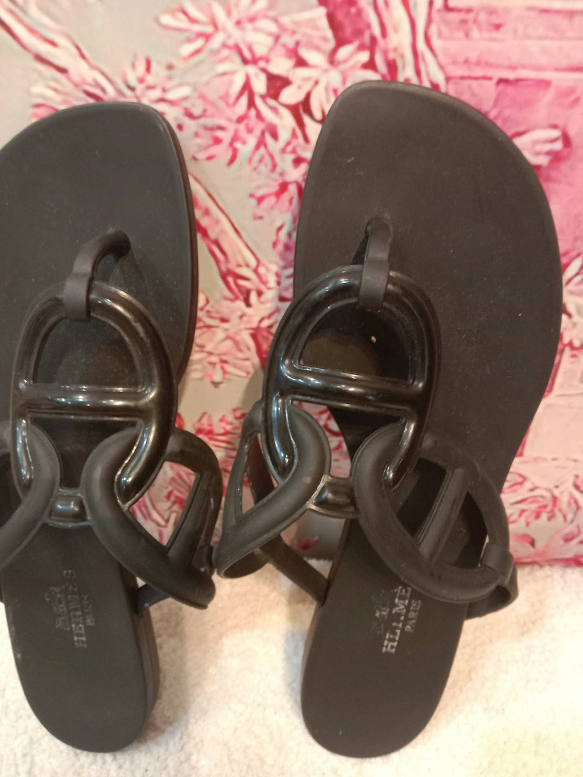 Hermes Egerie Sandals Black Size 35