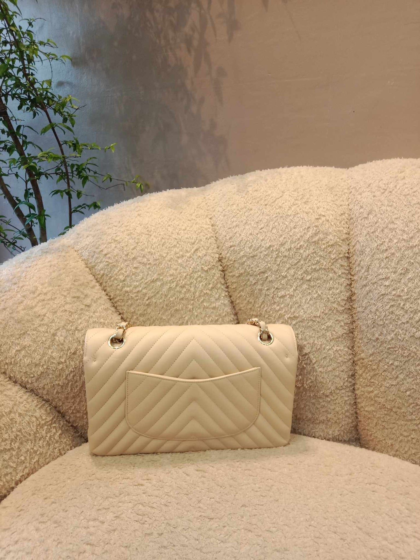 Chanel Timeless Classic Chevron Medium Beige Series 31