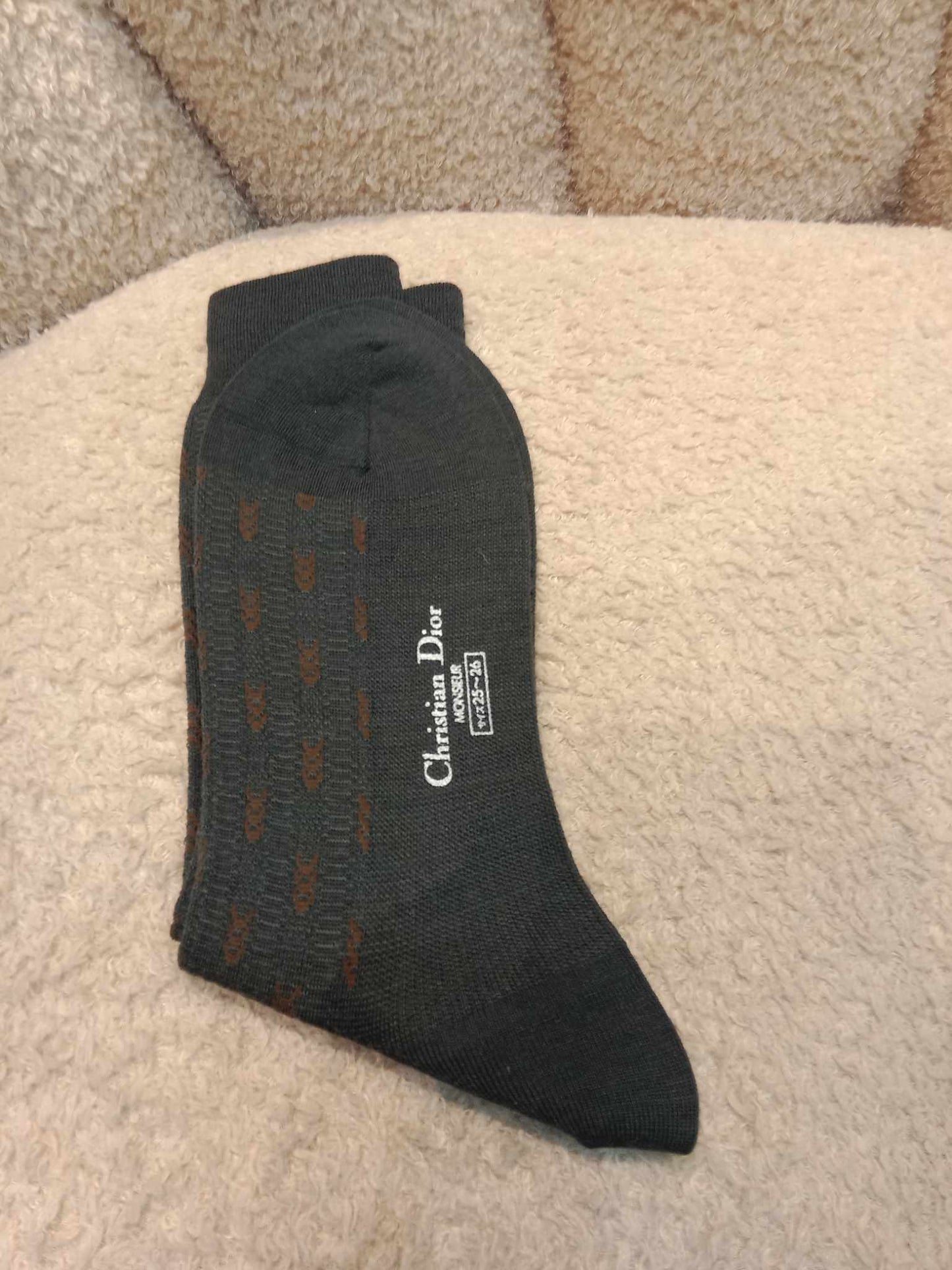 Dior Socks Monsieur Black with Brown Details