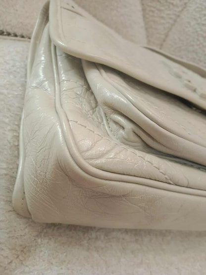 Saint Laurent Niki Medium Shoulder Bag in White Quilted Calfskin