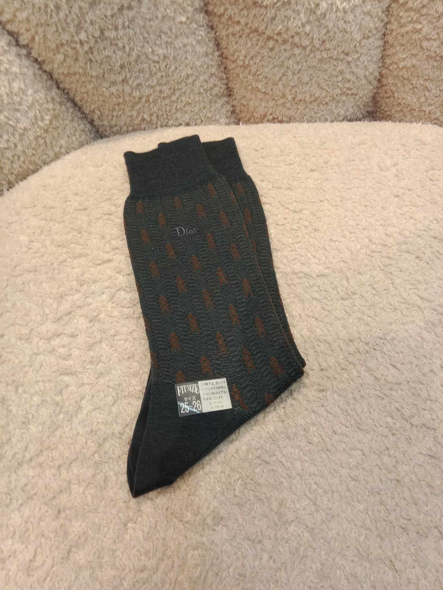 Dior Socks Monsieur Black with Brown Details