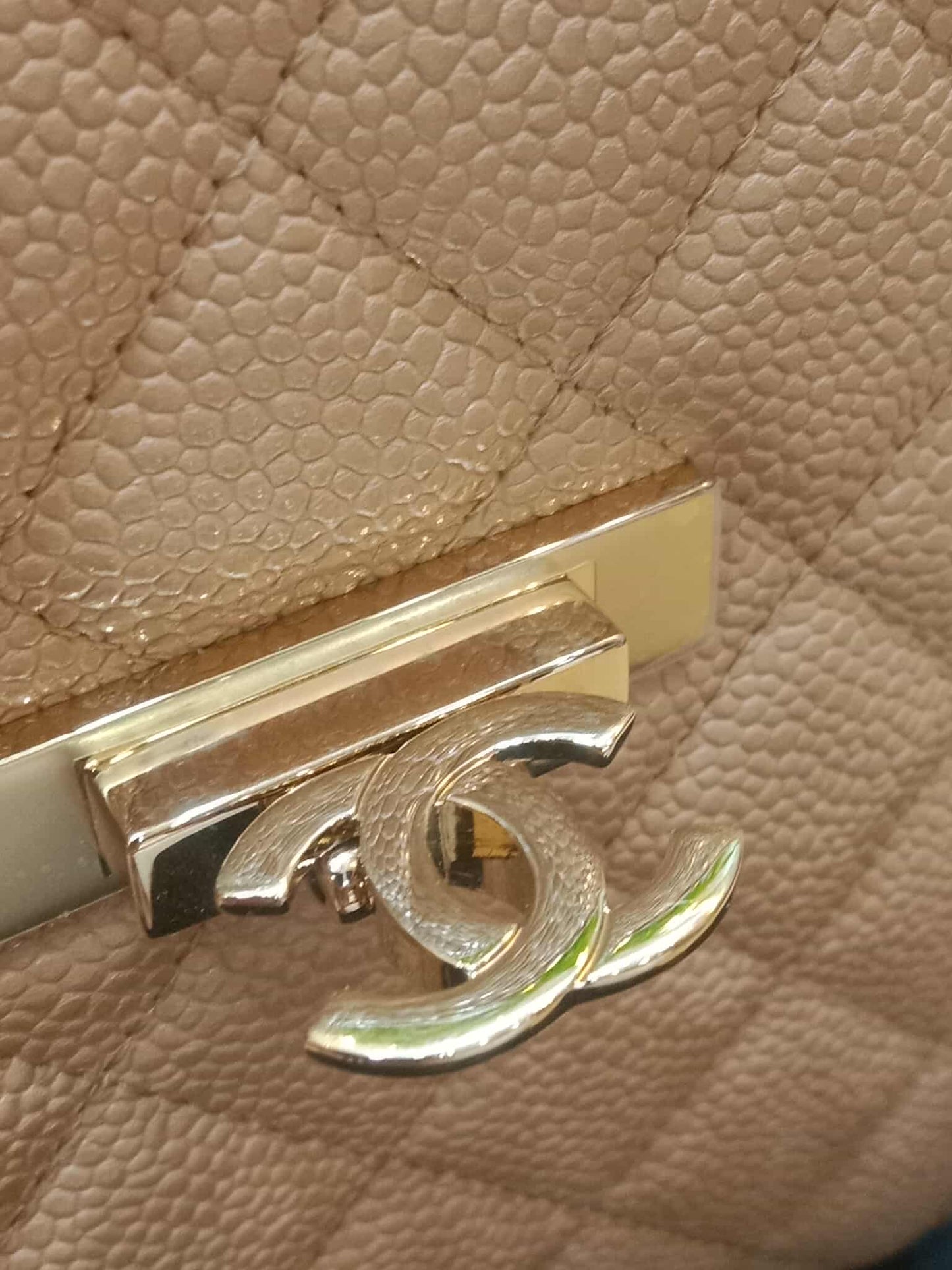 Chanel Golden Class Phone Holder Caviar Crossbody Bag Beige Series 25