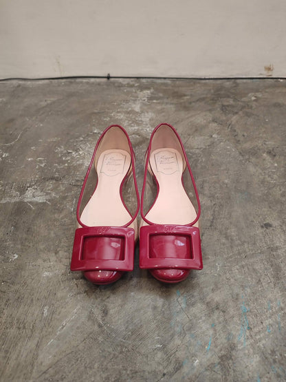 Roger Vivier Ballet Flats Patent Red Size 34