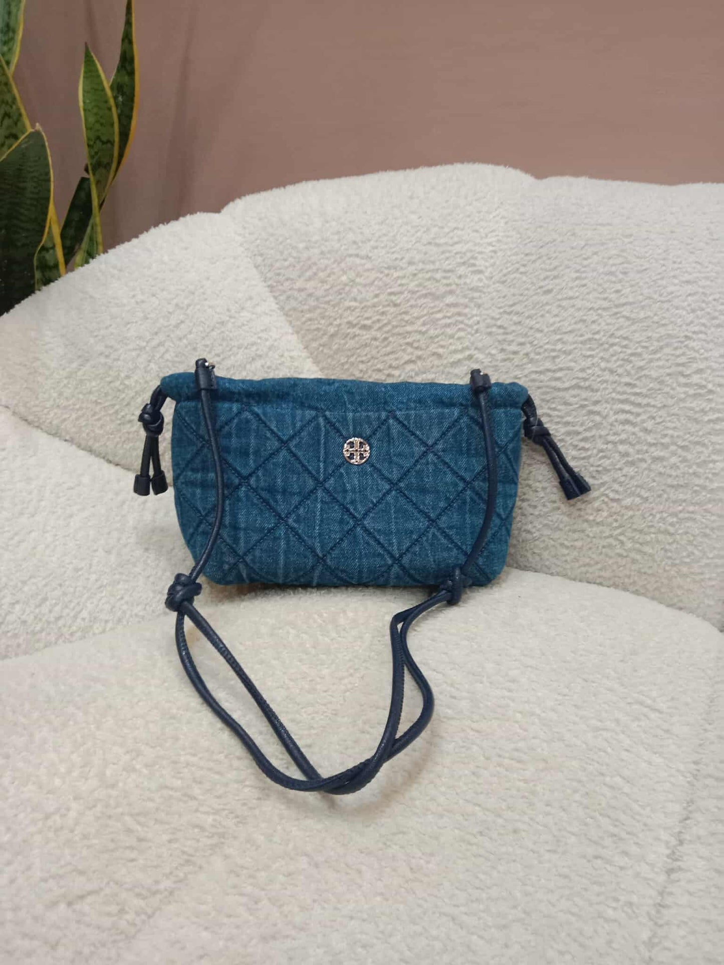 Tory Burch Denim Blue Quilted Bag