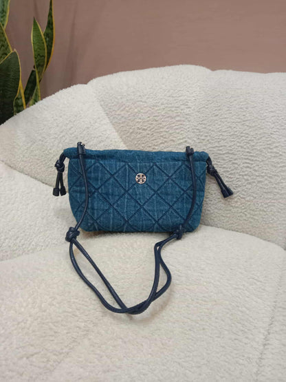 Tory Burch Denim Blue Quilted Bag