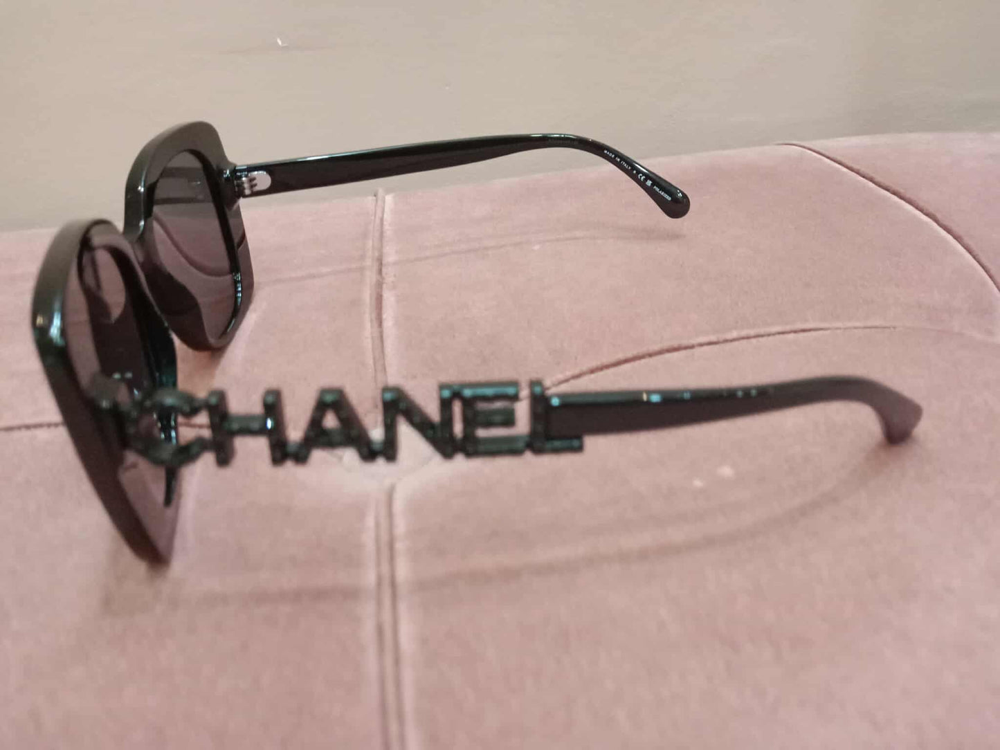 Chanel Square Sunglasses with Black Acetate Frame and Gray Lenses