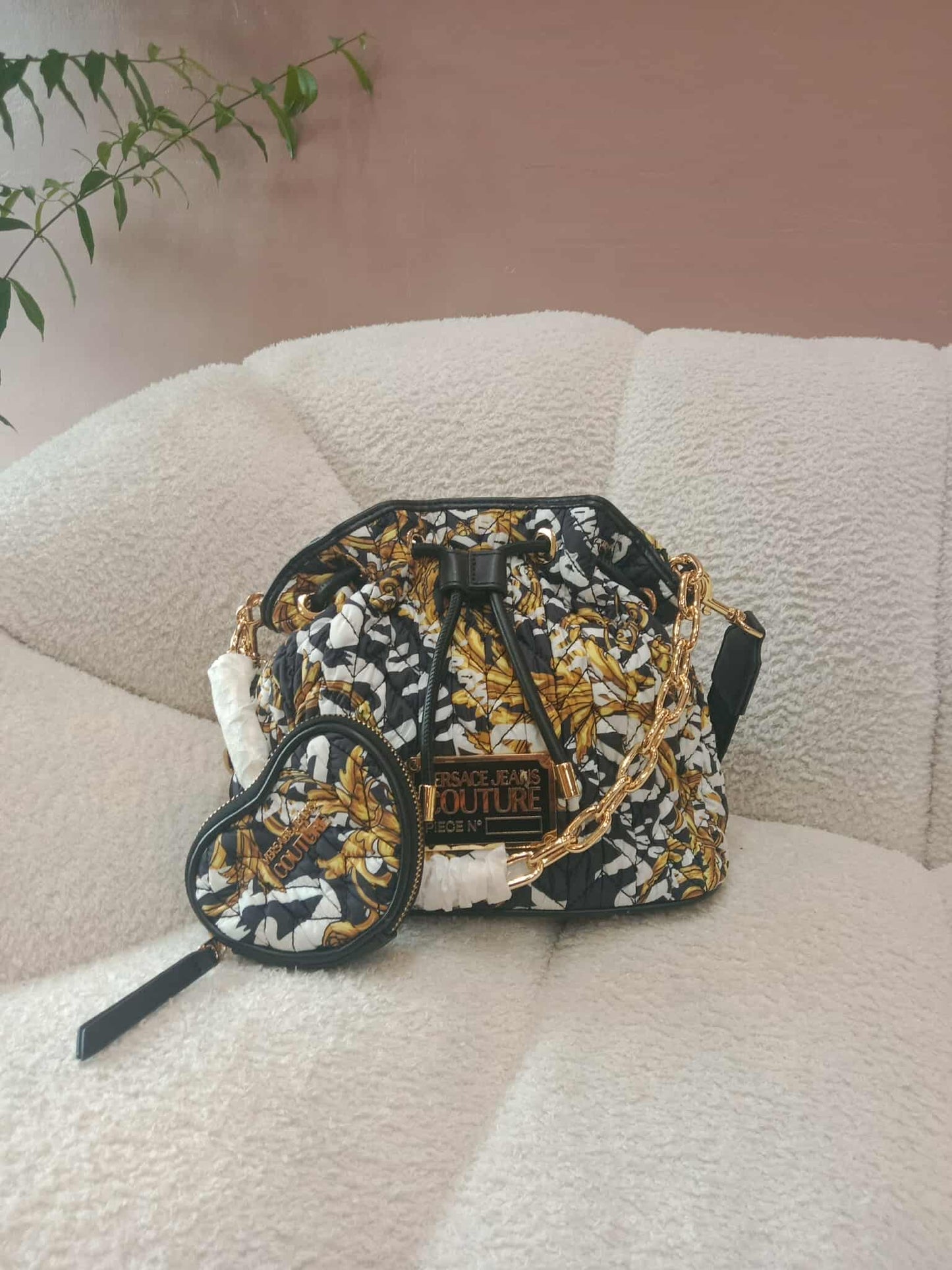Versace Jeans Couture Crunchy Bucket Bag Baroque Print