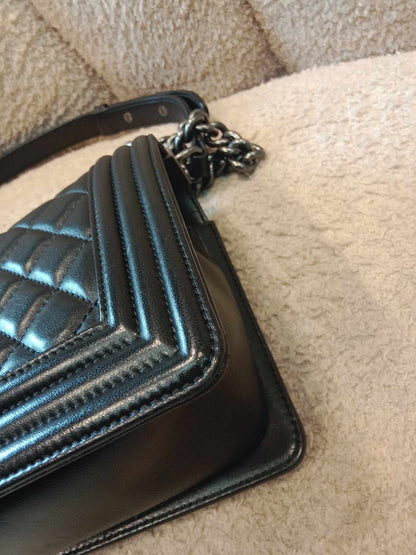 Chanel Leboy Quilted Lambskin Old Medium Black Series 24