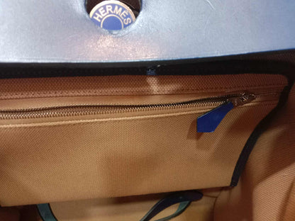 Hermes Herbag Ado Zip Backpack Canvas Bicolor Tan/Blue Stamp U 2022