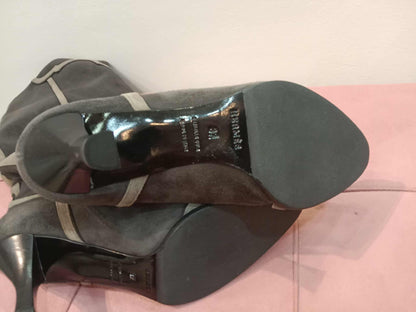 Hermes Knee-High Boots Suede Chocolate Brown Size 37