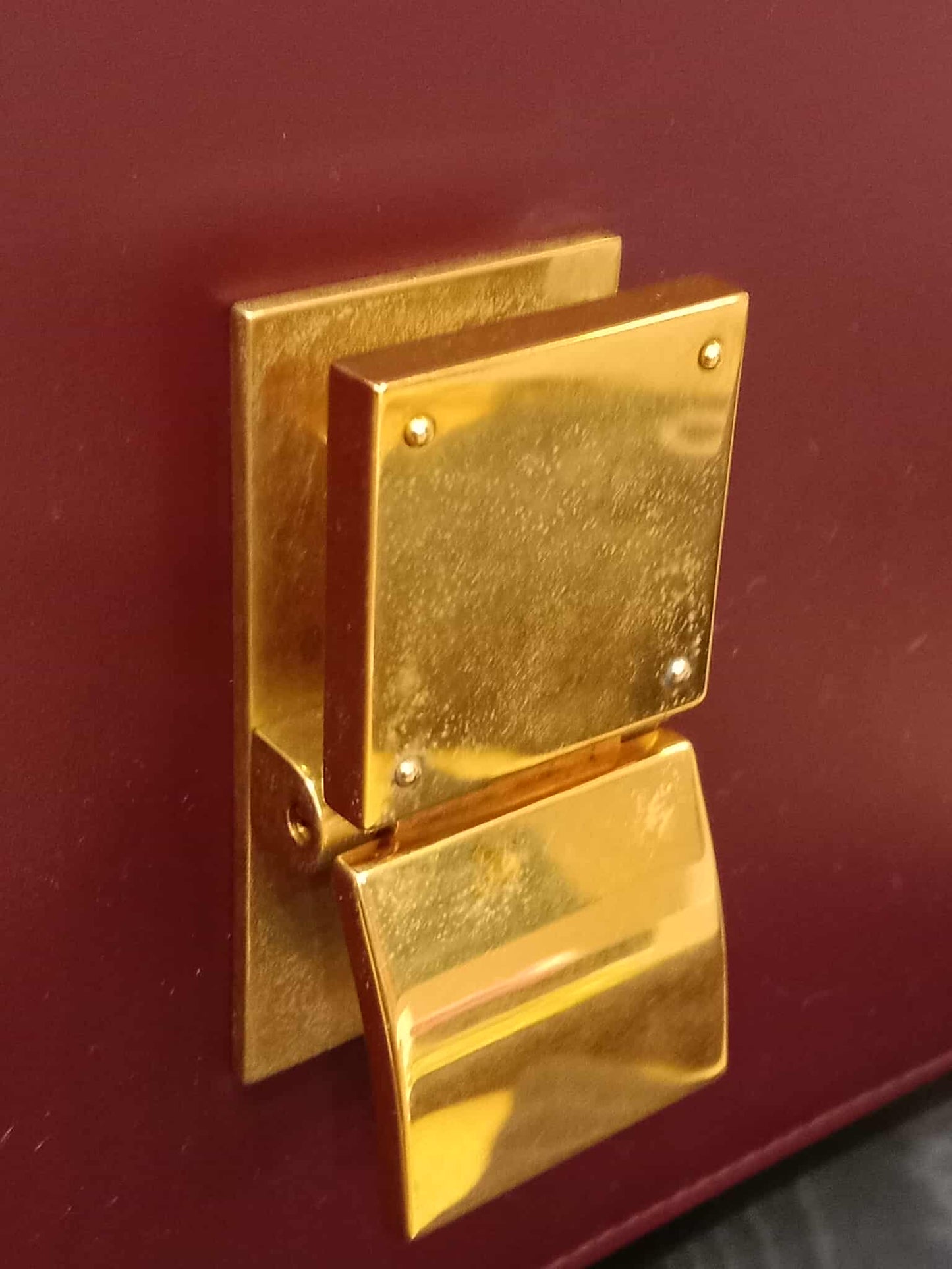 Celine Medium Classic Box Bag In Burgundy Calfskin Leather