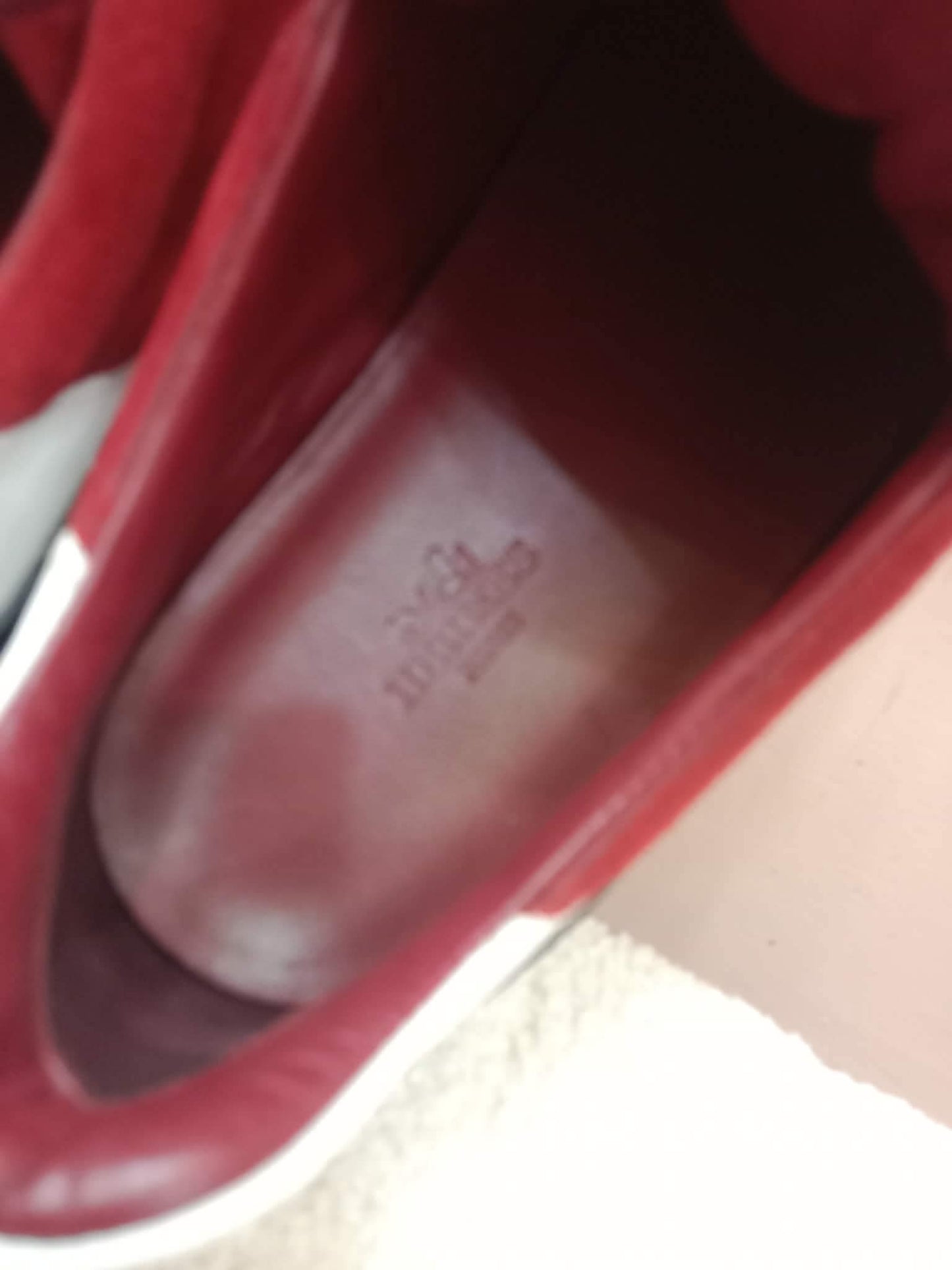 Hermes Miles Sneakers Bordeaux Suede Size 37.5