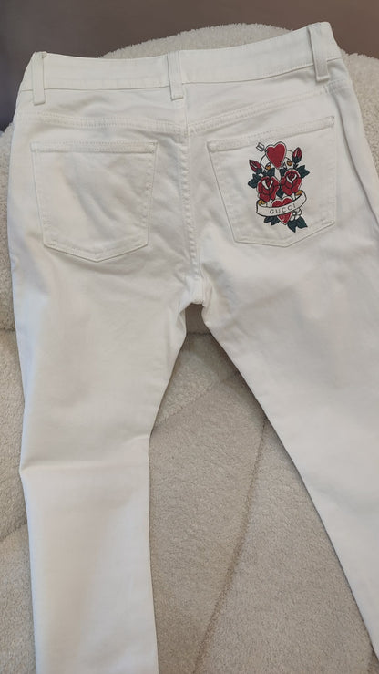 Gucci Denim White Pants Size 38