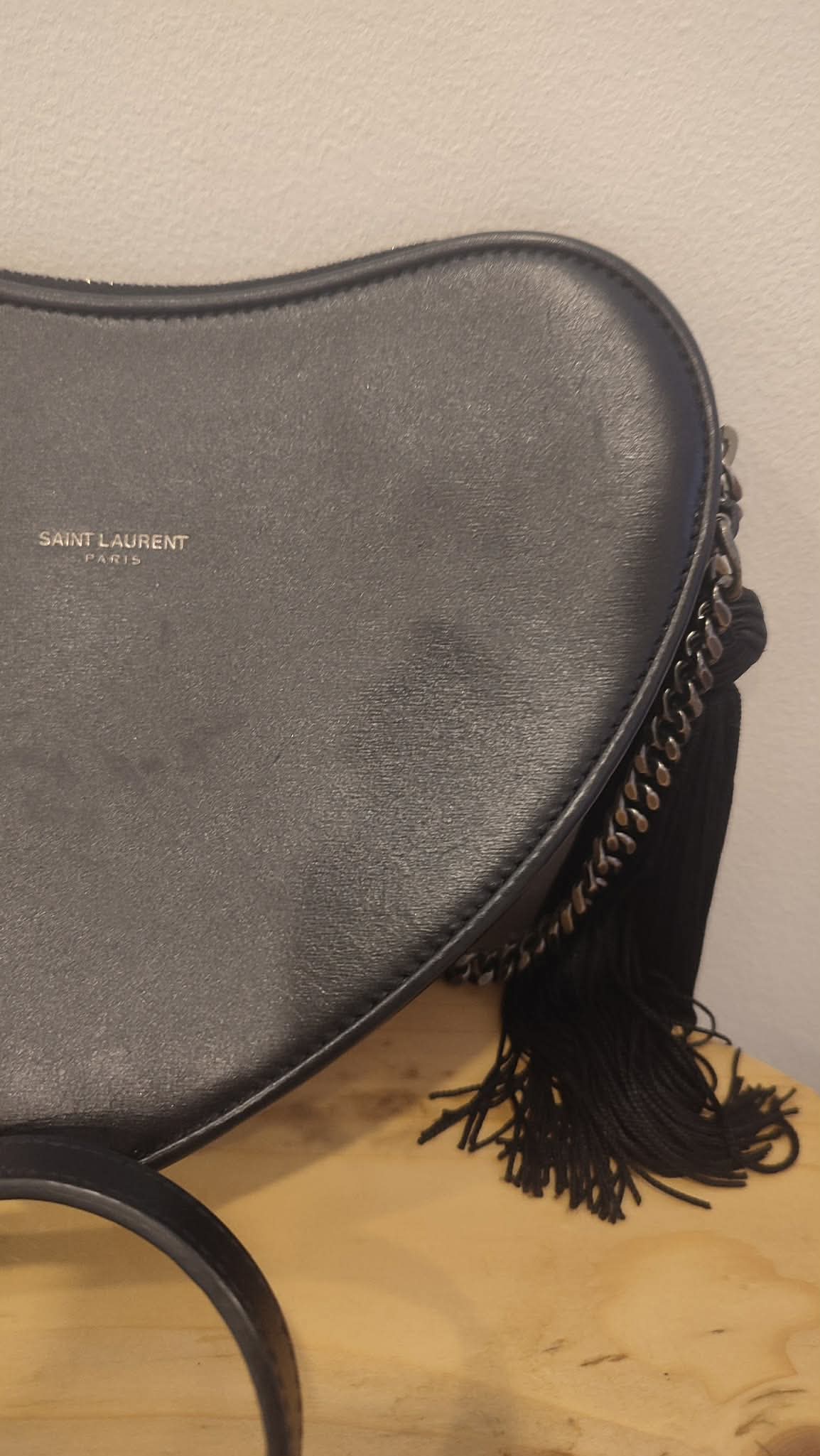 YSL Heart Black Slingbag