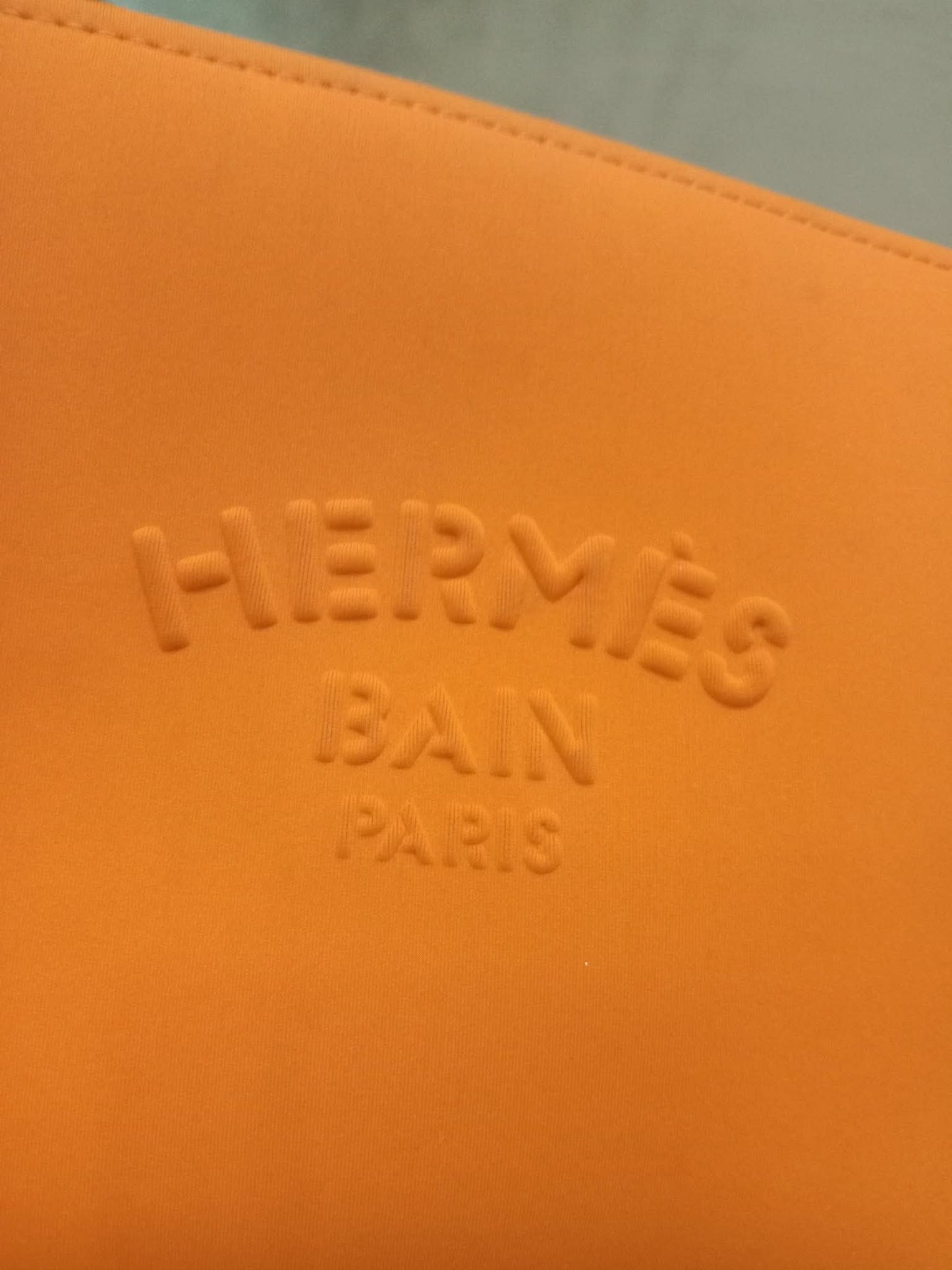 Hermes Neoprene Bain Orange Pouch