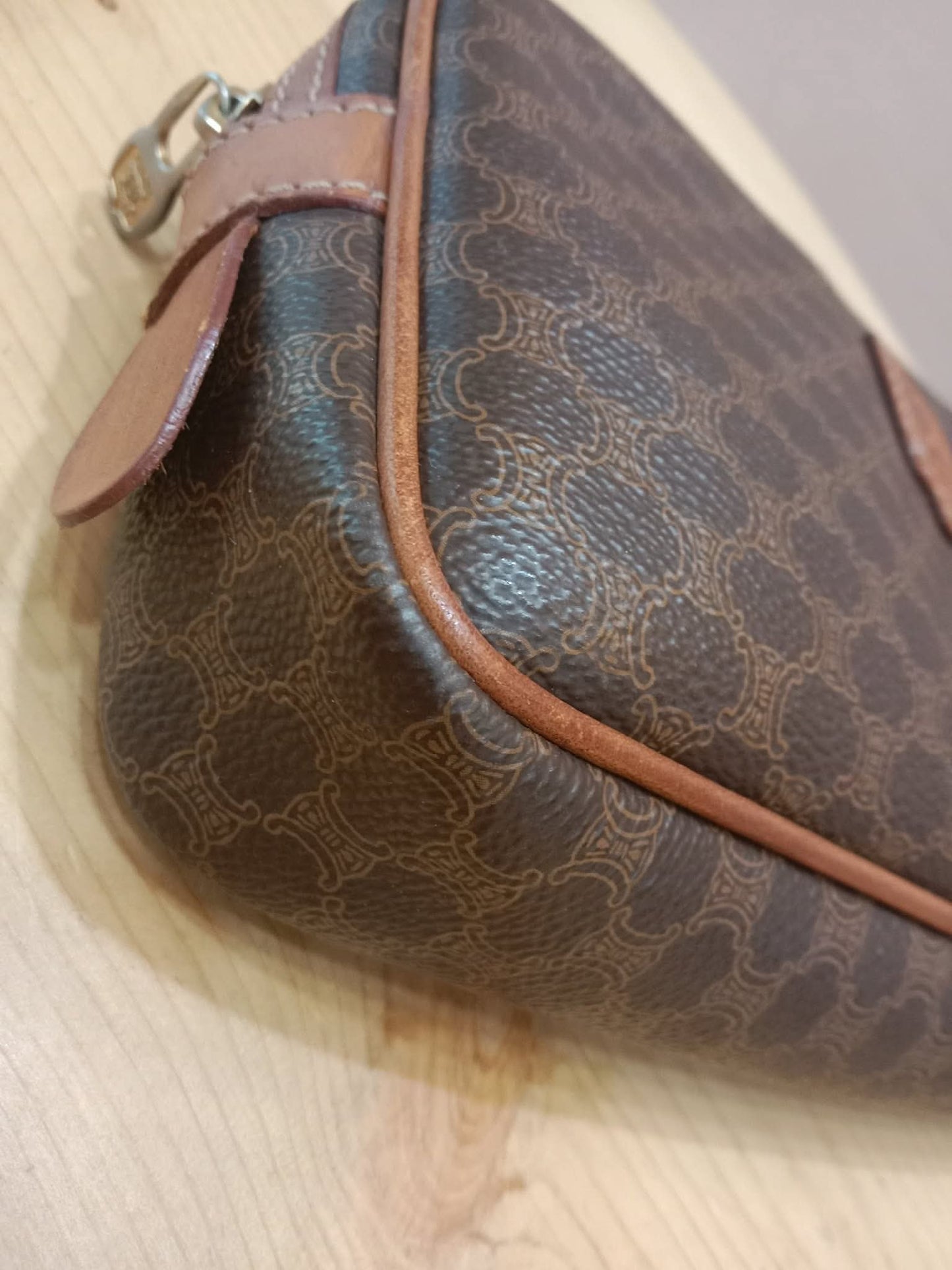 Celine Macadam Coated Canvas Camera Bag Brown