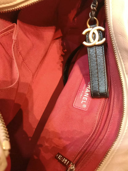 Chanel Gabrielle Hobo Bag Beige/Black Medium Series 27