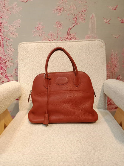 Hermes Bolide 31 Orange Clemence Stamp H Square 2004