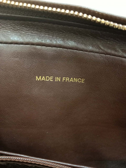 Chanel Shoulder Bag Embossed CC Logo Vintage Chocolate Brown