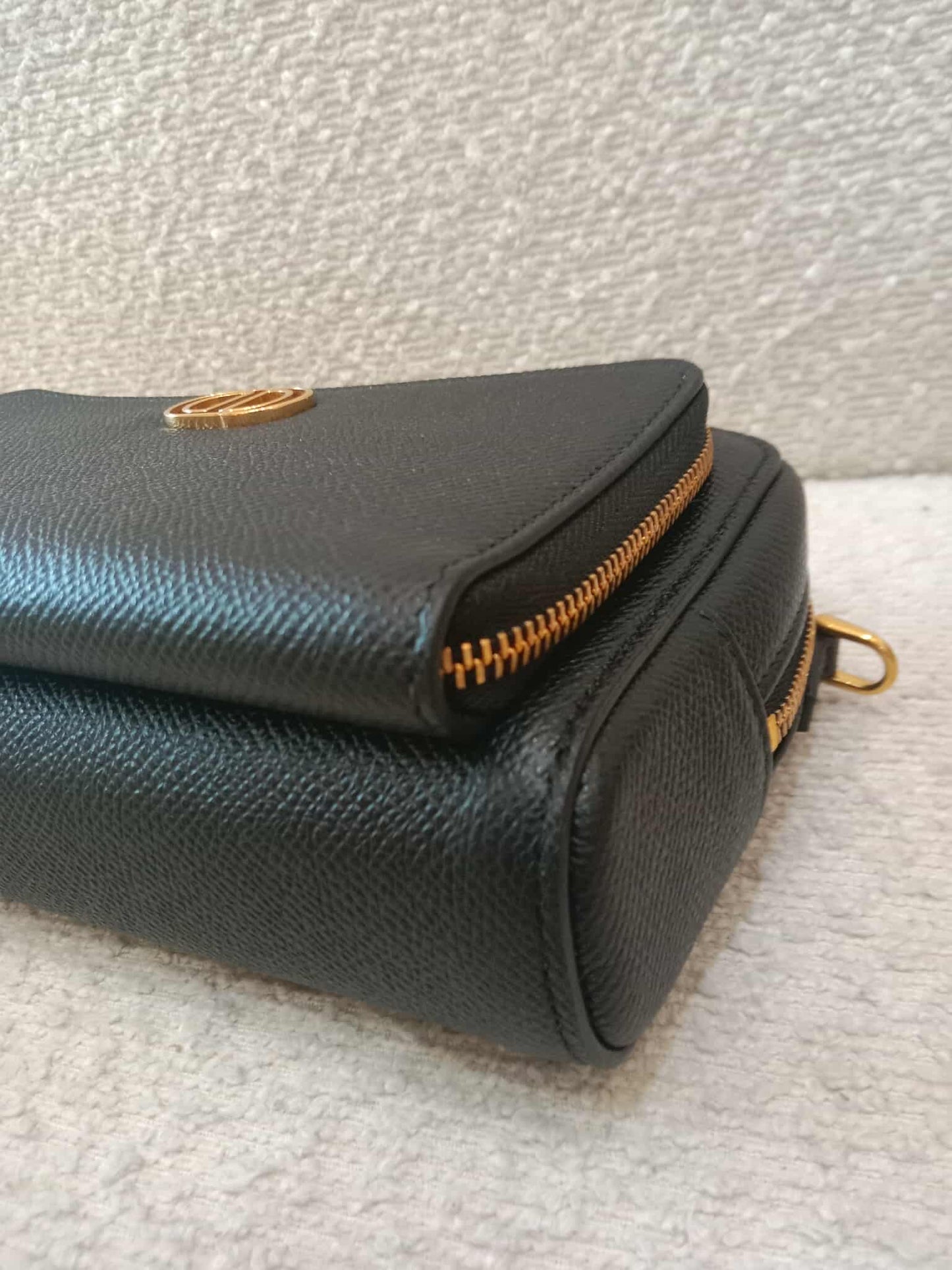 Christian Dior Caro Double Pouch Shoulder Bag Black