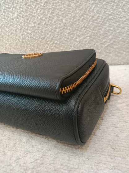 Christian Dior Caro Double Pouch Shoulder Bag Black