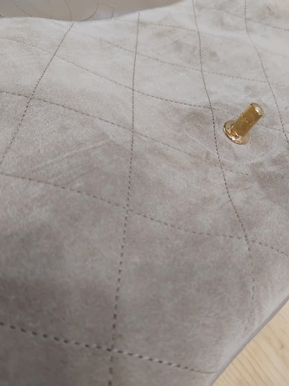 Chanel XXL Flap in Dark Beige Suede Microchipped